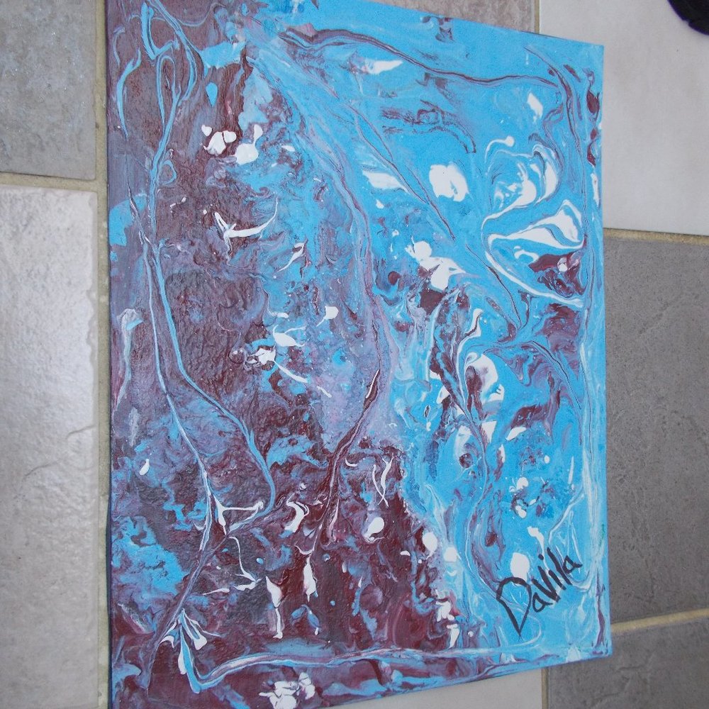 New Original  "Dream Sea" acrylic abstract painting, 14"x18"